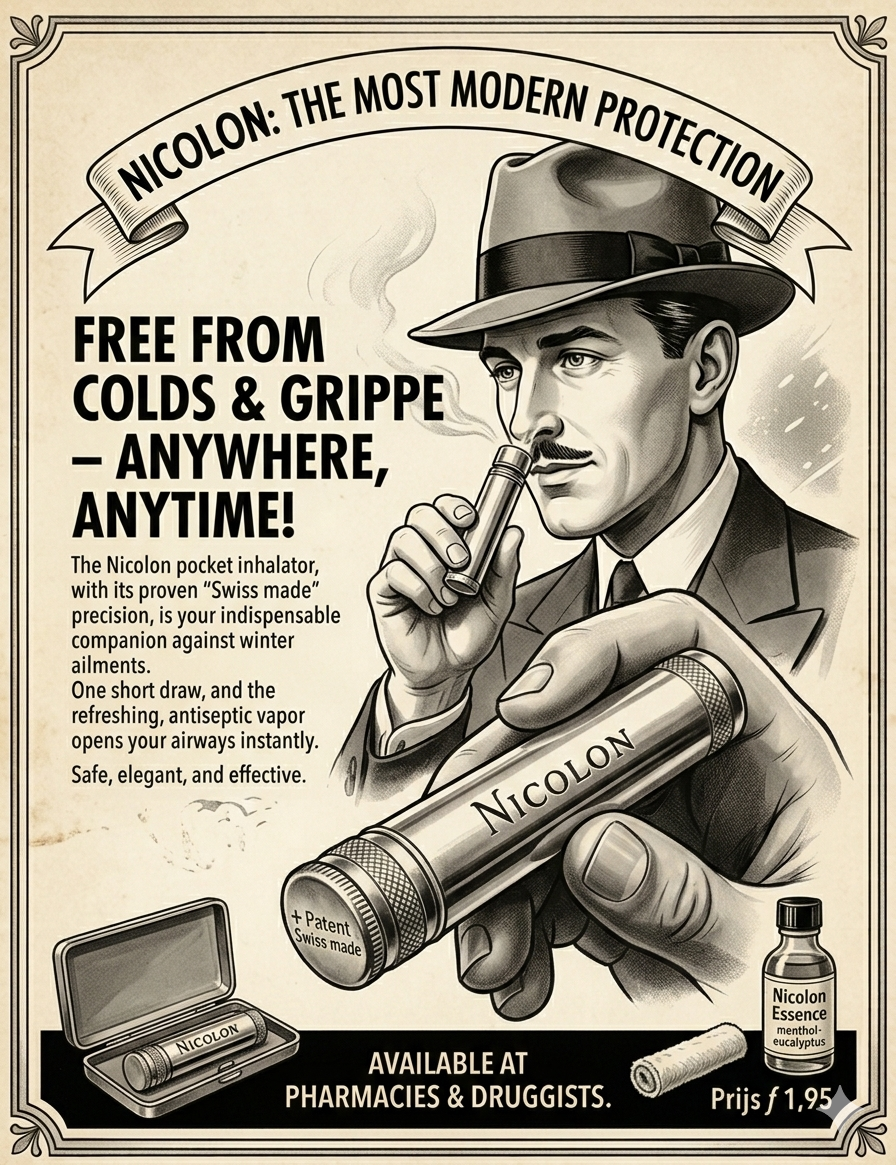 Nicolon Silver Pocket Inhaler, Swiss Patent, c.1920