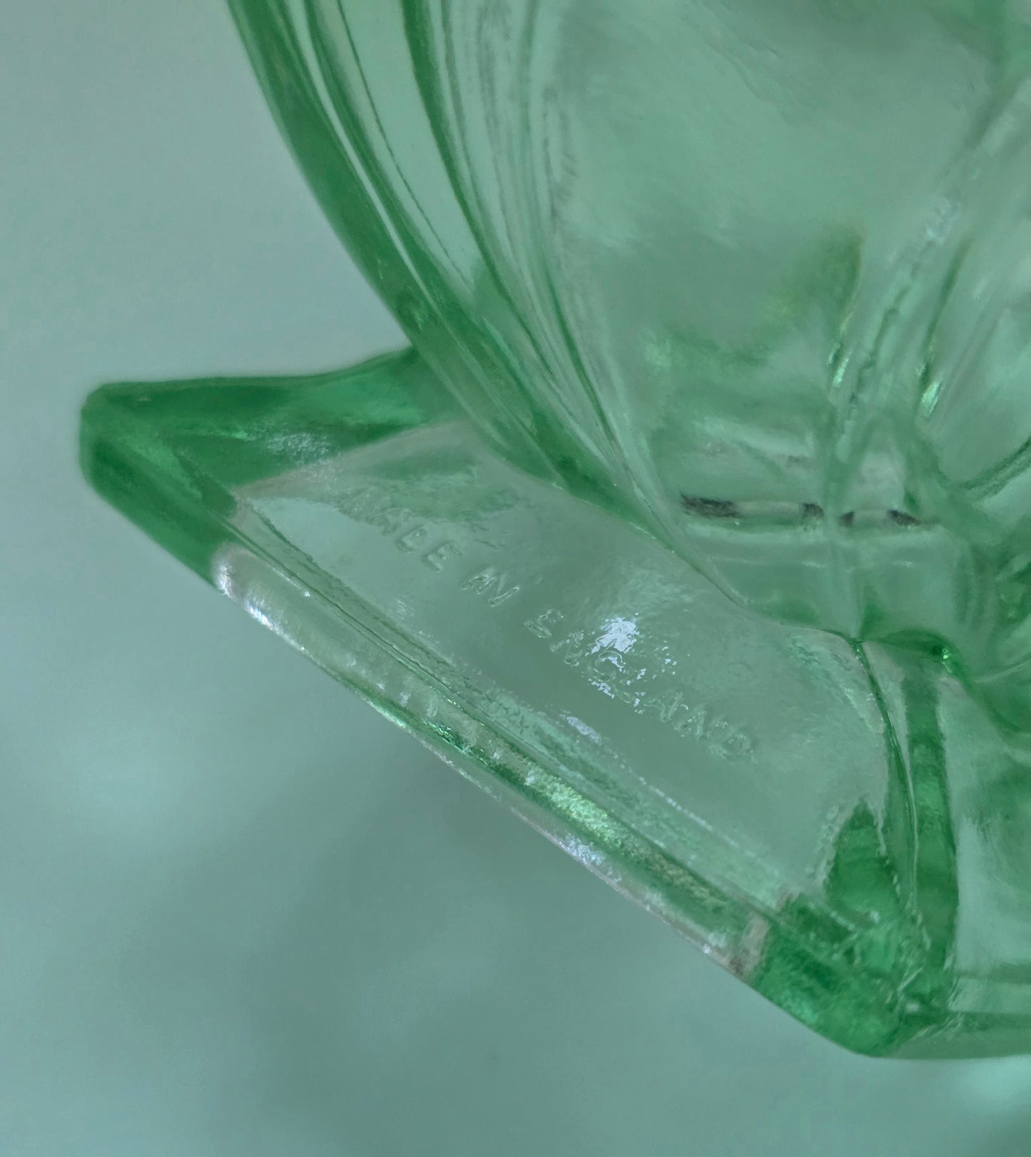 Sowerby Art Deco Flung Green Glass Dish c.1930 – Made in England