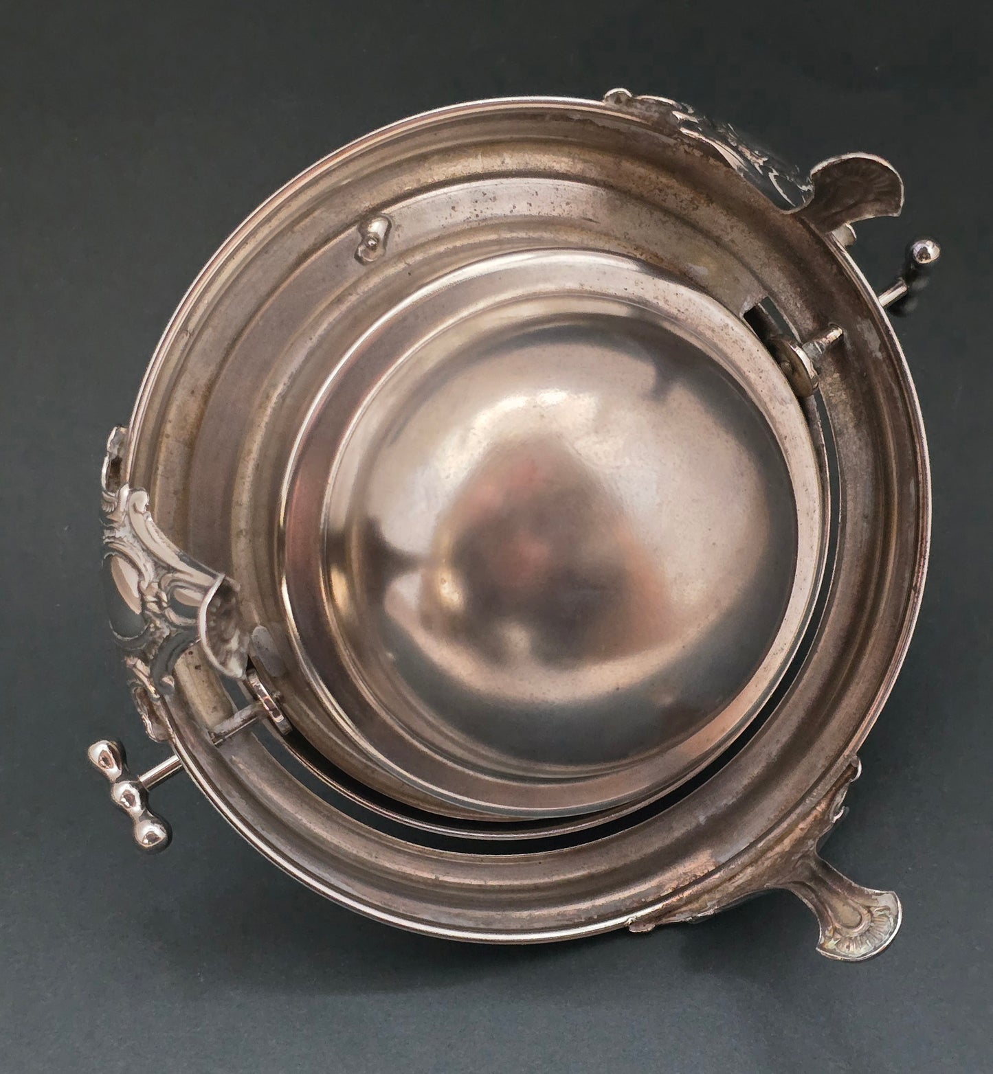 Antique Caviar Server | Silver-Plated Chrome | 1920s