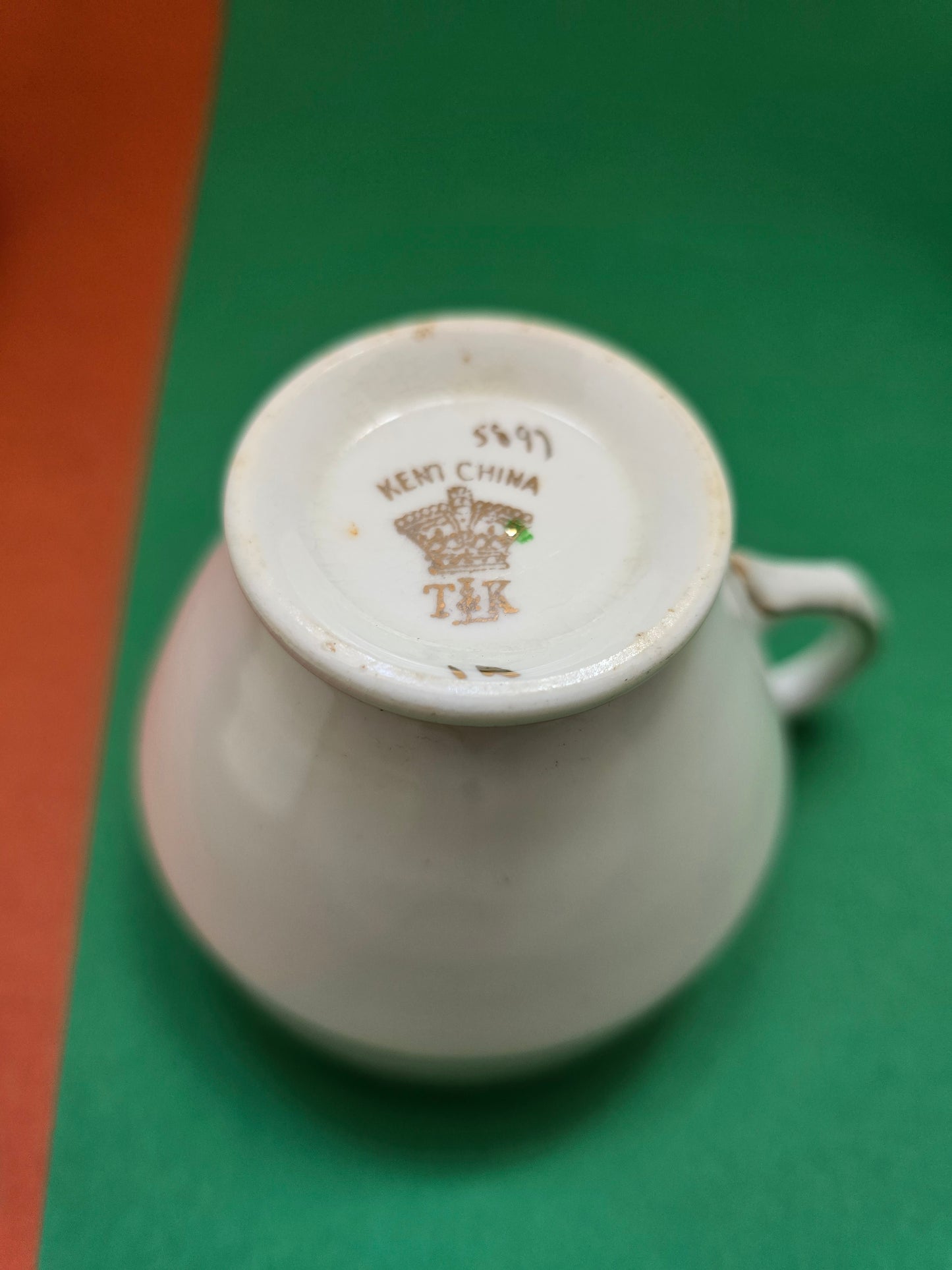 Complete Tea Set for Five | Kent China Green & Gold Band | c.1950