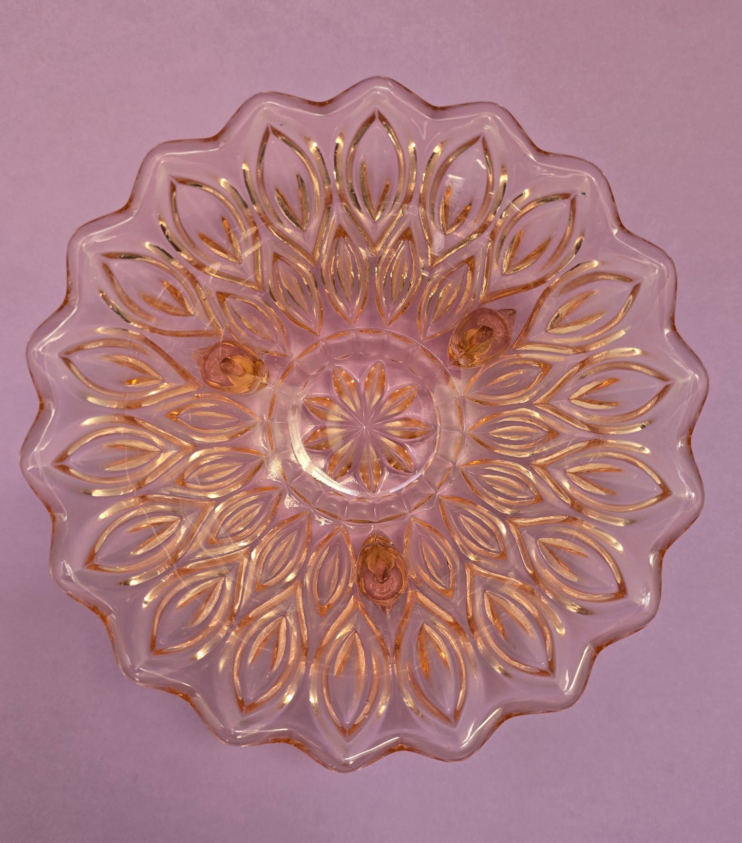 Art Deco Rosaline Glass Footed Dish c.1930