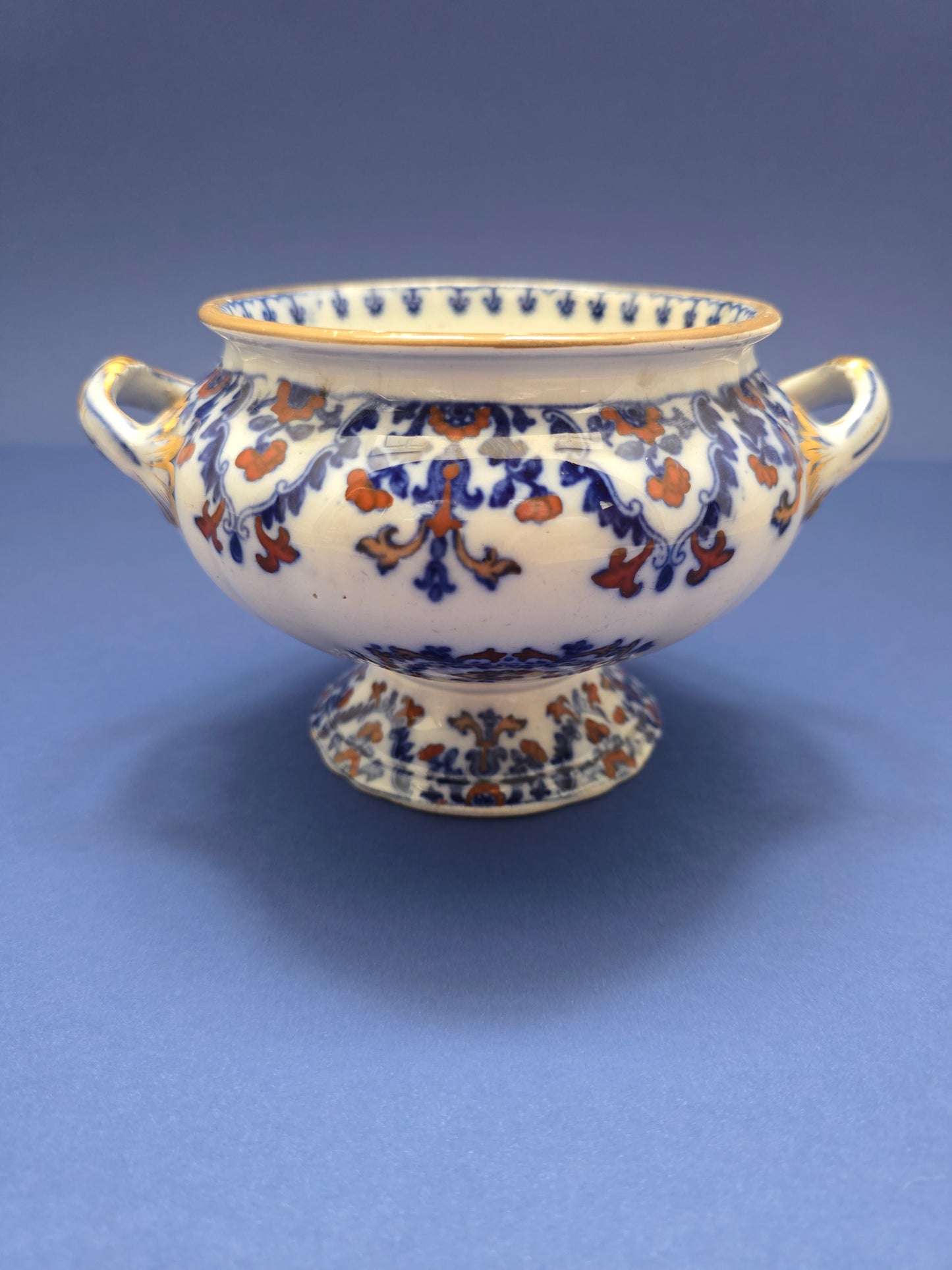 B.B. & Co. Hampton New Stone China Imari Footed Bowl c.1860 – Victorian Antique