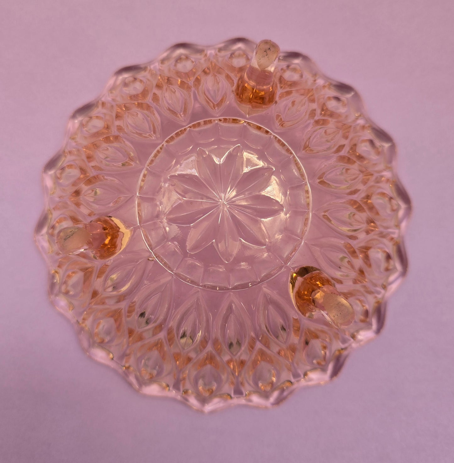 Art Deco Rosaline Glass Footed Dish c.1930