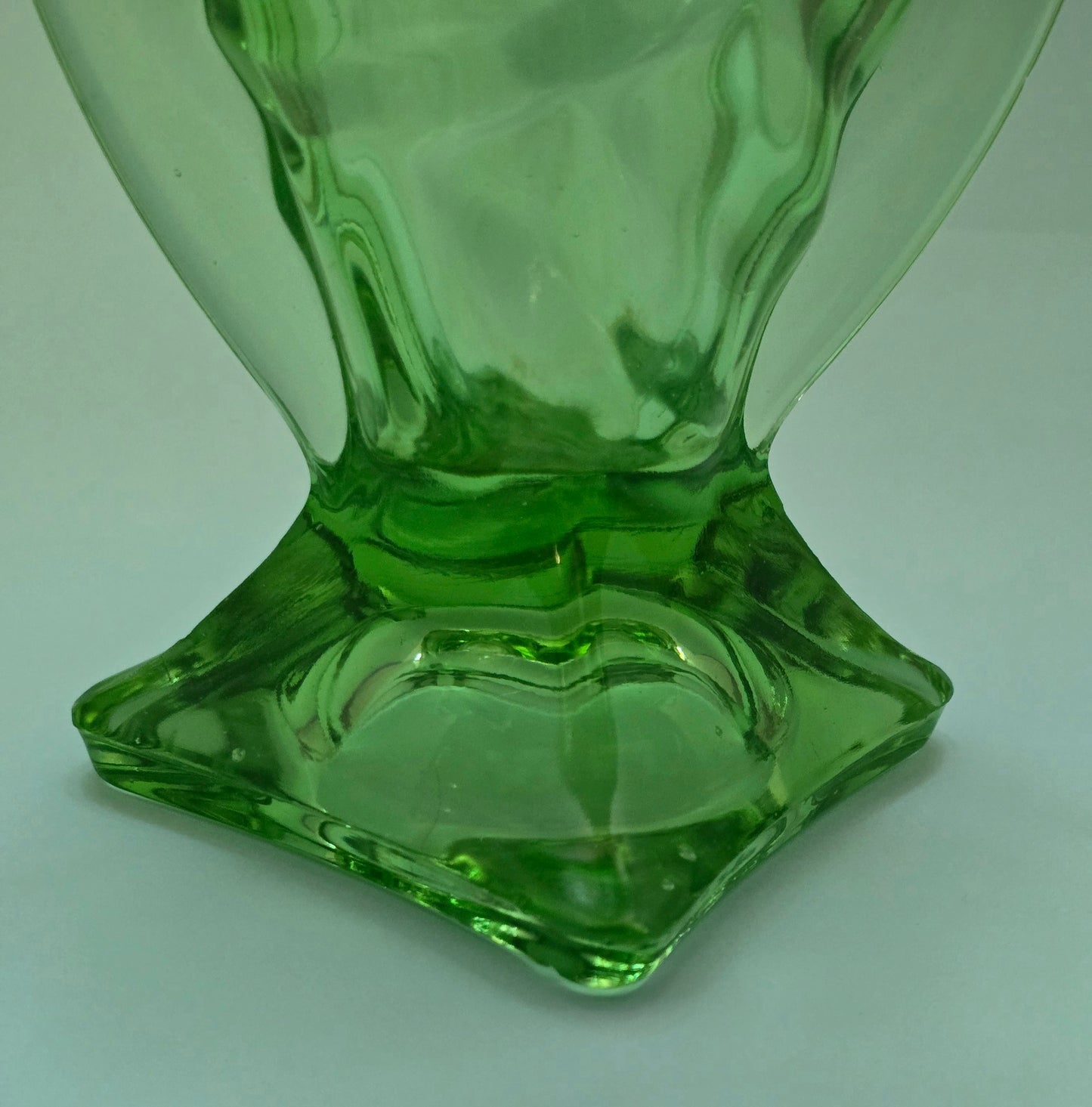 Josef Inwald Barolac Art Deco Winged Vase – Green Glass c.1930s