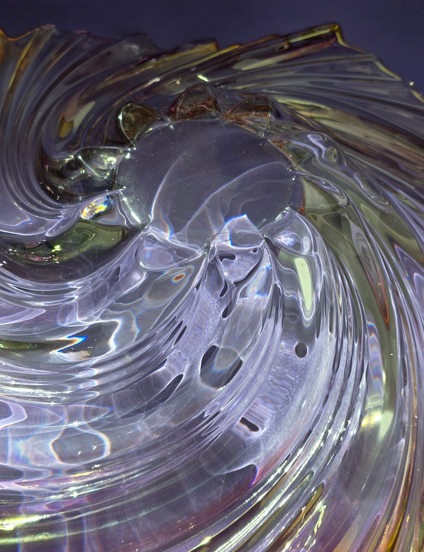 Mikasa Crystal Swirl Bowl, Art Nouveau Revival, c.1970s