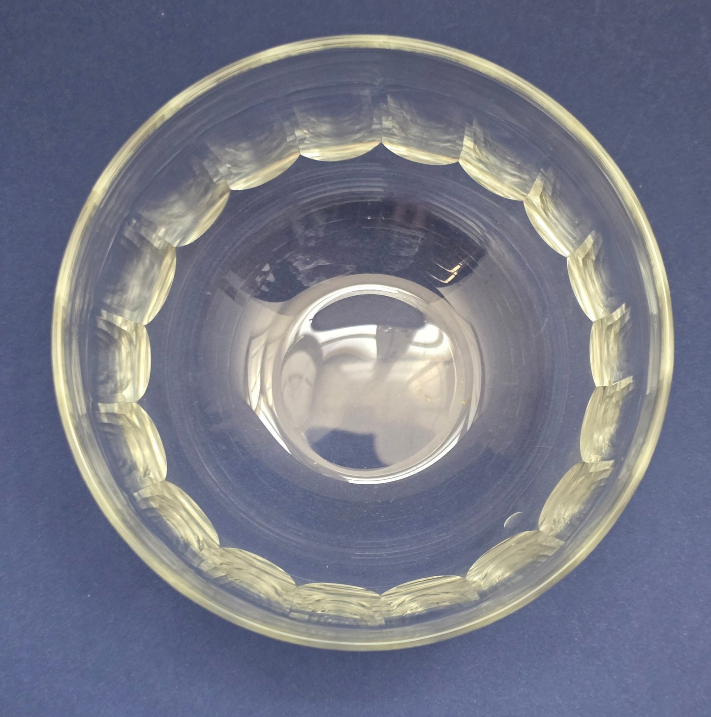 Antique Crystal Finger Bowls with Oval Cut Pattern, c.1890